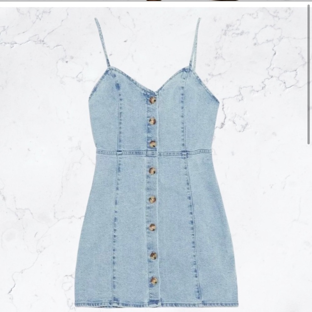 NWT Zara Denim Button Down Mini Dress